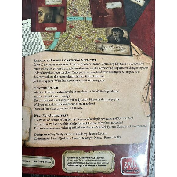 Sherlock Holmes Jack the Ripper Board Game 2020 Space Cowboys, New and Sealed - Picture 3 of 9